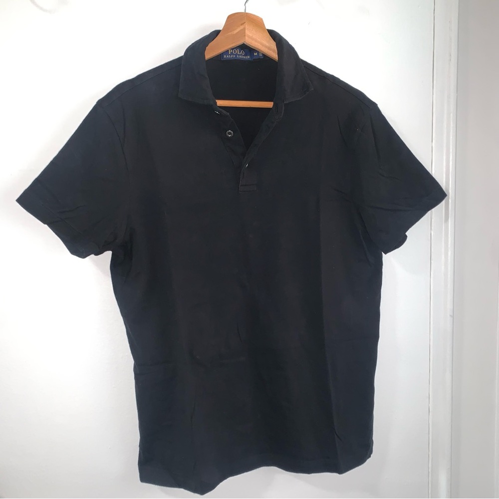 Polo by Ralph Lauren Men's Classic Black Polo Shirt Size Medium #polo shirt